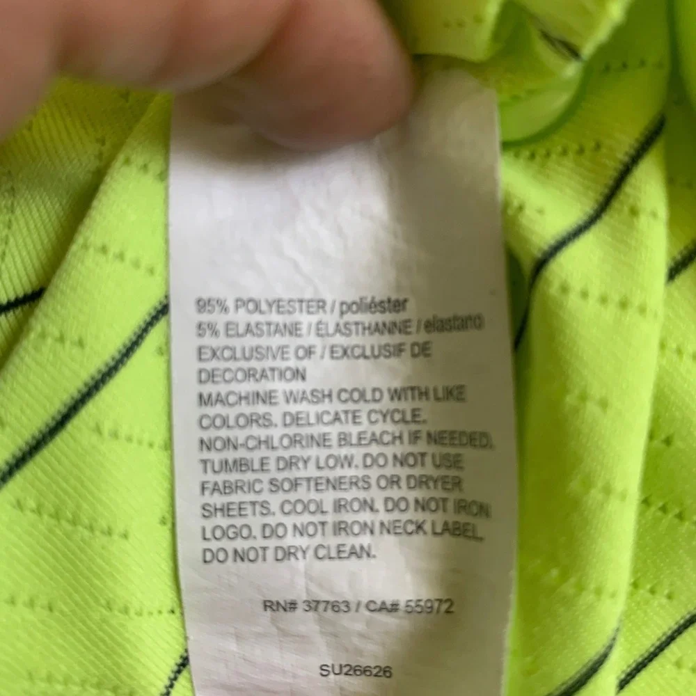 Callaway Opti-Dri Golf Polo Shirt Mens XL Neon Lime Green Black Striped SU26626 - Picture 6 of 8